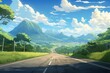 Road way anime visual novel game. Generate Ai
