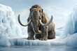 Frozen mammoth, prehistoric animal, ancient animal life. Generative AI