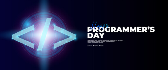 happy programmers day banner in modern style