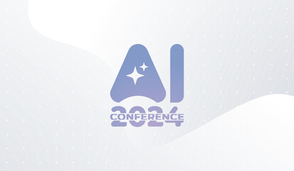 Fototapete - logotype abstract graphic EPS vector design of annual event summit and title made for Technology and AI theme - annual convention for Artificial Intelligence