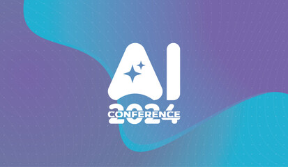 Fototapete - logotype abstract graphic EPS vector design of annual event summit and title made for Technology and AI theme - annual convention for Artificial Intelligence