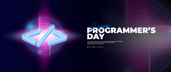 happy programmers day banner in modern style