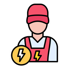 Canvas Print - Electrician Icon