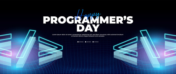 happy programmers day banner in modern style