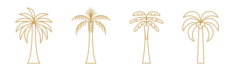 Aufkleber - Vector logo design template with palm tree - abstract summer and vacation badge and emblem for holiday rentals, travel services, tropical spa and beauty studios