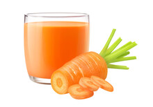 Carrot Juice In A Glass And Cut Carrot Cut-out