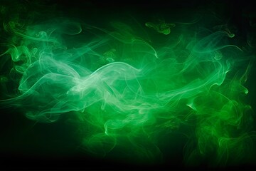 Wall Mural - Green Magic Smoke Texture. Abstract Background of Mystical Green Smoke Creating Enchanting Aura of Magic. Generative AI