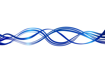 Wall Mural - abstract blue wave line flow curve wavy element vector border frame. swirl sound audio volume stripe