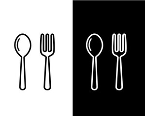 Spoon and fork icon ,Restaurant icon vector logo design template