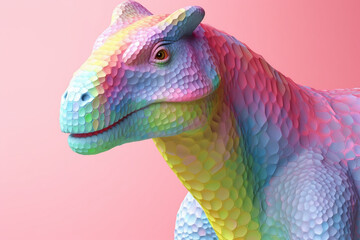 Aufkleber - A pastel-colored geometric-style Apatosaurus artwork with intricate geometric shapes and soft pastel hues. Generative AI technology