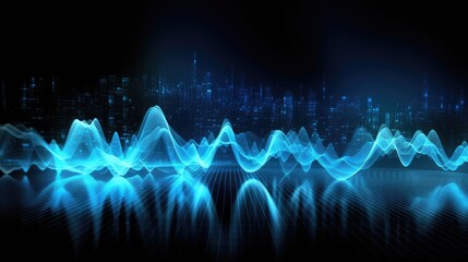 Wall Mural - Blue Wave Technology Information Background