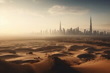 Panoramic Modern Big City In The Desert