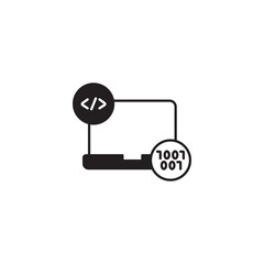 Coding icon design with white background stock illustration