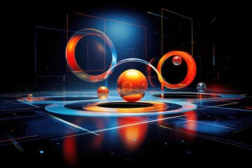 Wall Mural - orbit of universe colourful abstract background. generative ai