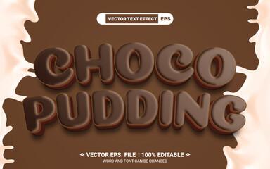 Wall Mural - Choco pudding 3d editable vector text effect