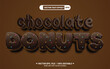 Chocolate donuts editable vector text effect