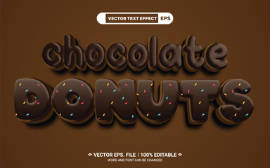 Wall Mural - Chocolate donuts editable vector text effect