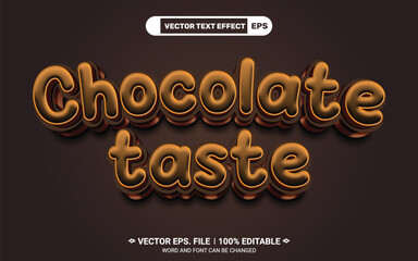 Wall Mural - Chocolate taste 3d editable vector text effect
