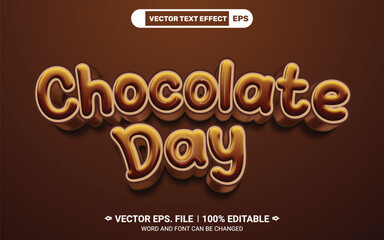 Wall Mural - Chocolate day editable 3d vector text style effect