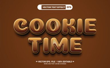 Wall Mural - Cookie time editable 3d vector text style effect