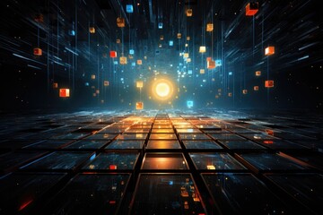 Wall Mural - orbit of universe colourful abstract background. generative ai