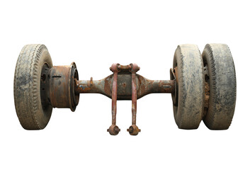 Wall Mural - rear axle suspension assembly of truck (with clipping path) isolated on white background