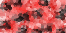 Colourful Crystallize Abstract Background In Vector Illustration. Abstract Trianglify Gradient Generative Art  Light Red And Black Abstract Mosaic Polygonal Background .