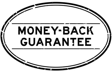 Poster - Grunge black money back guarantee word oval rubber seal stamp on white background