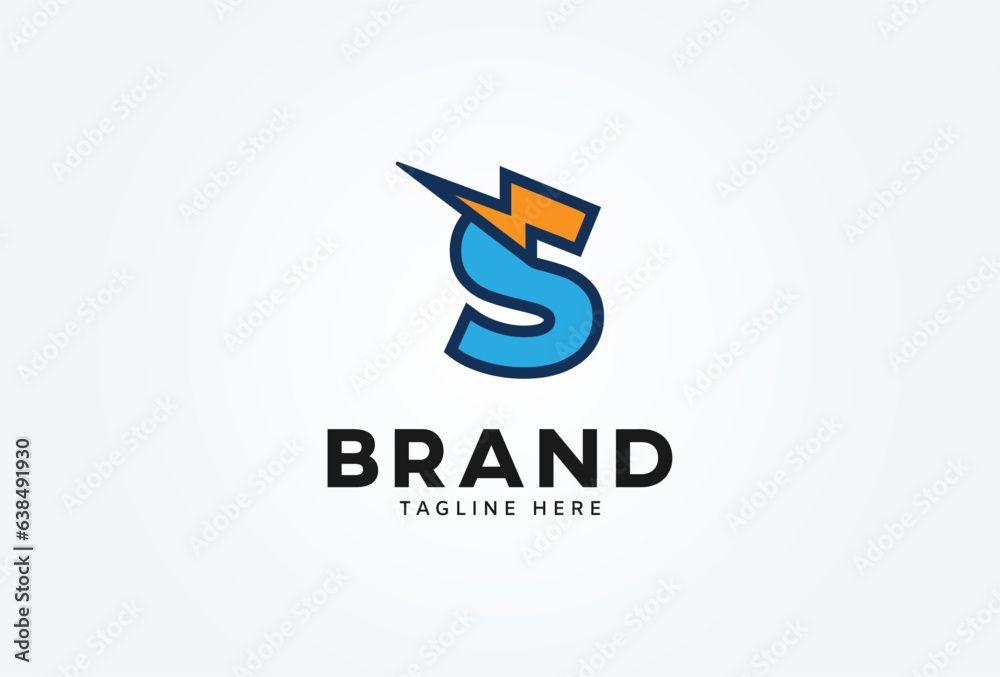 Initial Letter S Thunder Logo. letter J with thunder bolt icon ...