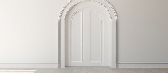 Aufkleber - Exterior background featuring a white arched door with textured lighting and shadow