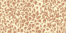 Seamless Pattern With Blurred Animal Stains. Leopard, Cheetah, Giraffe Spots. Abstract Watercolor Background In Beige And Brown Colour. Soft Colorful Curved Lines. Animalistic Coloring