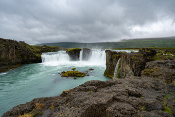 Wall Mural - Godafoss waterfall in north Iceland, near Myvatn