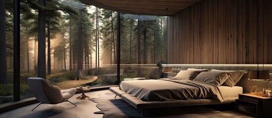Fototapete - a house in a forest