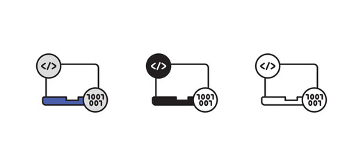 Coding icon design with white background stock illustration
