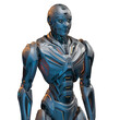 3d rendering of detailed futuristic robot man or humanoid cyborg. Upper body isolated on transparent background