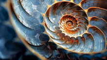 Macro Close-Up Of Seashell Spirals