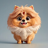 Fototapeta Londyn - Cute Pomeranian Spitz dog - ai generated