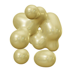 Poster - Metaballs sphere shapes in 3d rendering isolated on transparent background.
