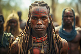 Male warriors from an African tribe