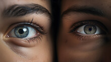 Close Up Of Eyes Of Two People