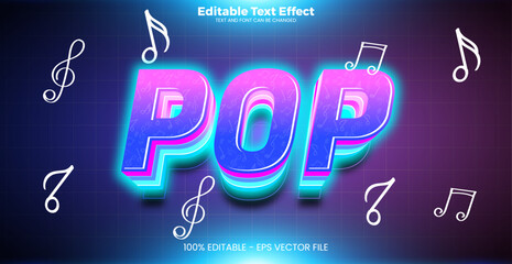 Wall Mural - Pop editable text effect in modern trend style