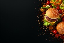 Banner Design On Burger Theme With Copy Space