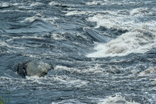 Turbulent Stream In The River Rapids