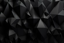 Abstract Dark Background With Triangular Pyramids In A Futuristic 3D Design. Generative AI