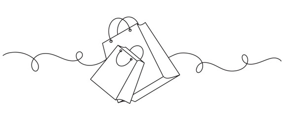 Shopping bag line art vector illustration, black friday element design