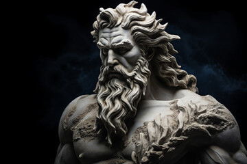 Poster - Generative ai collage image picture of statue landmark greek god over background