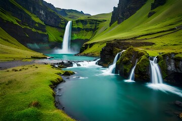 Wall Mural - waterfall in the mountains