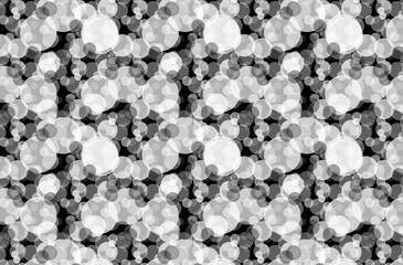Fototapete - Abstract seamless pattern with black and white circles on a black background. Vintage modern background in minimalist style for fabric, wallpaper or packaging
