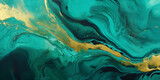 Fototapeta Konie - vibrant emerald and gold marble background. Generative AI