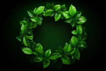 Poster - generative ai collage image picture of portal in magic dream world door with green foliage frame